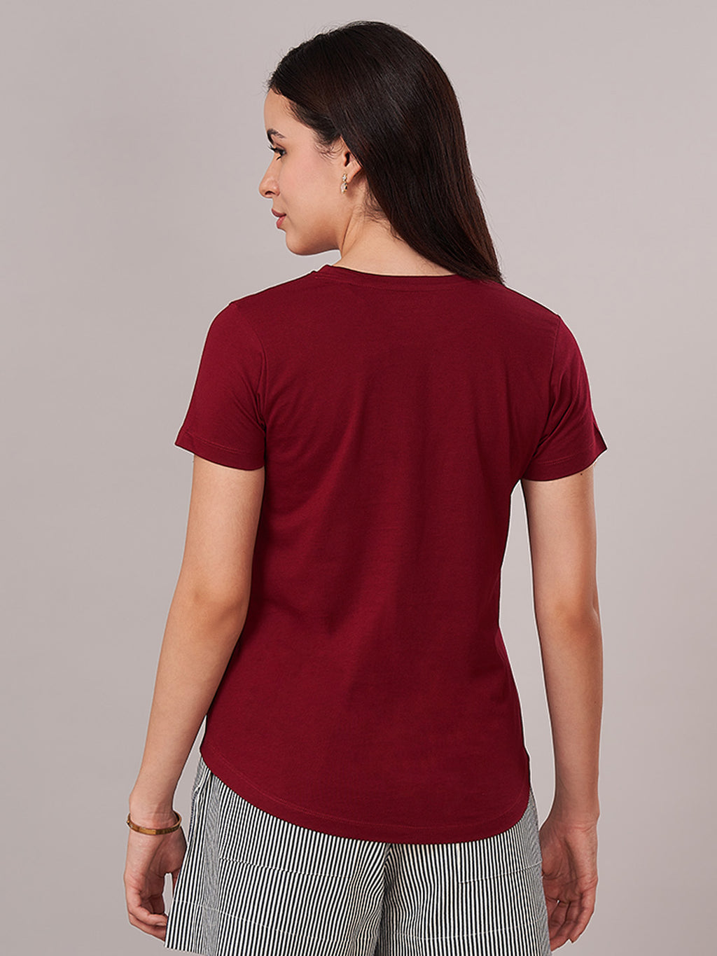 Women's 100% Cotton Regular Fit Tshirt Red