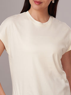 Women's 100% Cotton Regular Fit Tshirt Natural