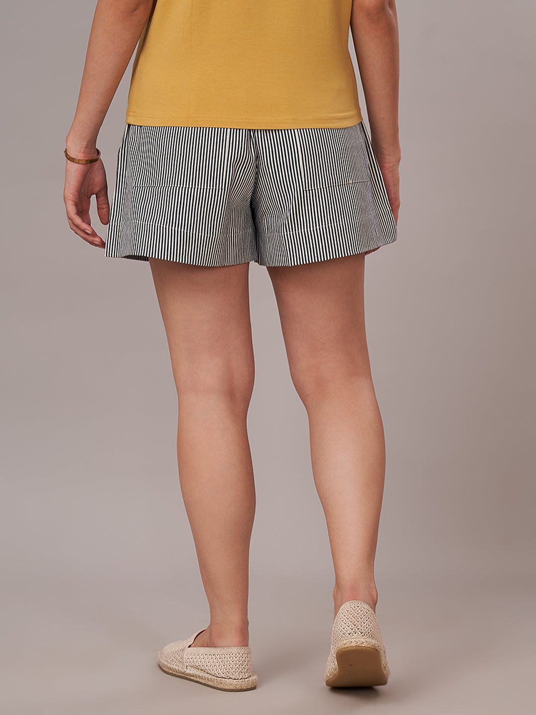 Women's Cotton Lycra Regular Fit Shorts Indigo