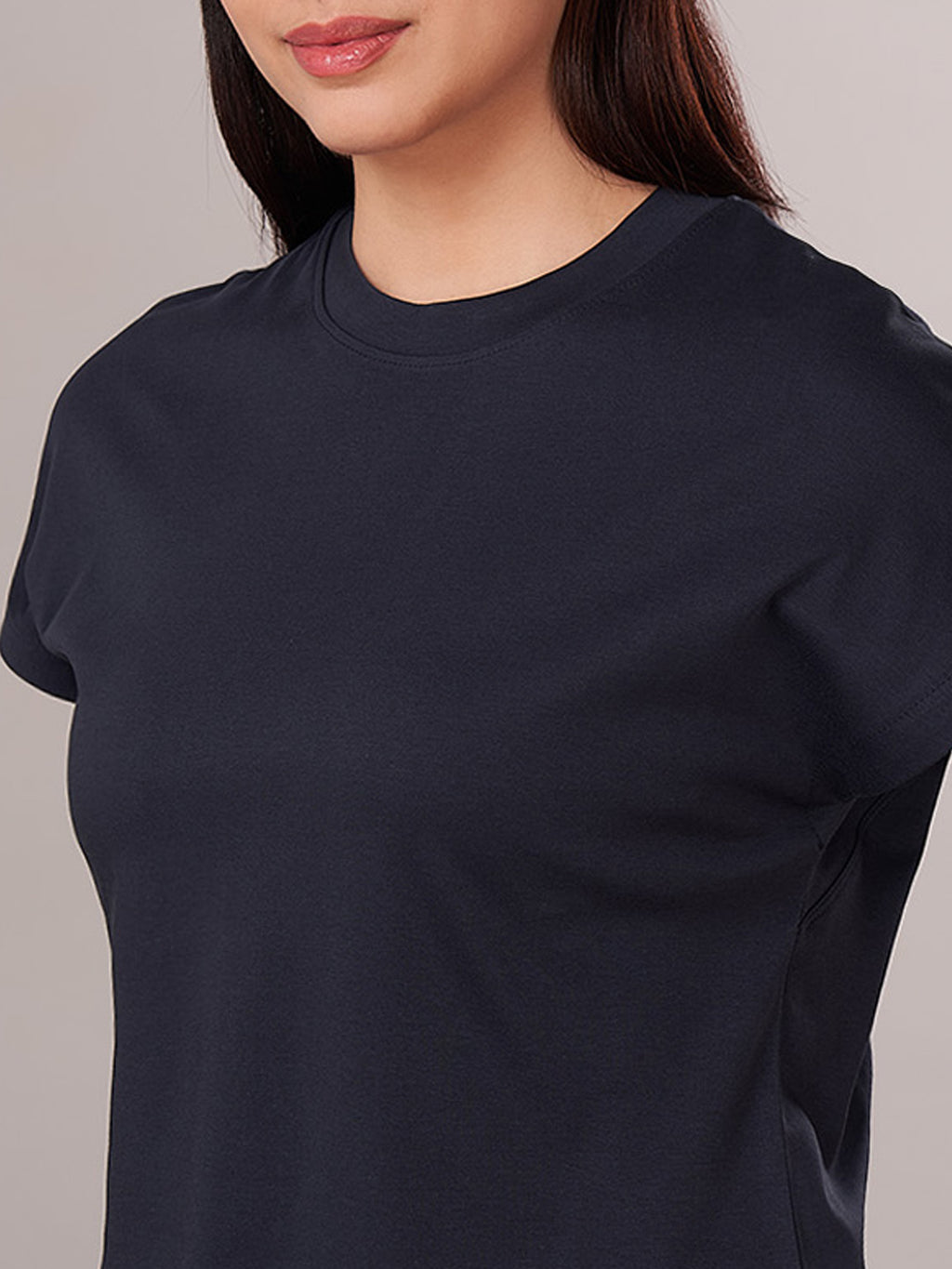 Women's 100% Cotton Regular Fit Tshirt Navy