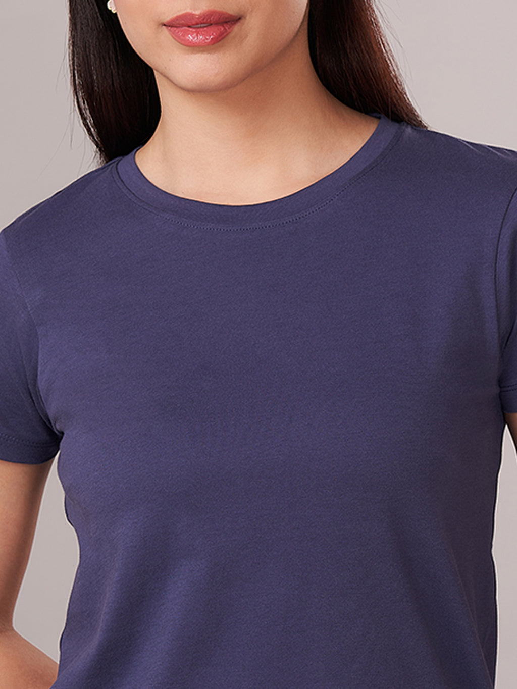 Women's 100% Cotton Regular Fit Tshirt Blue