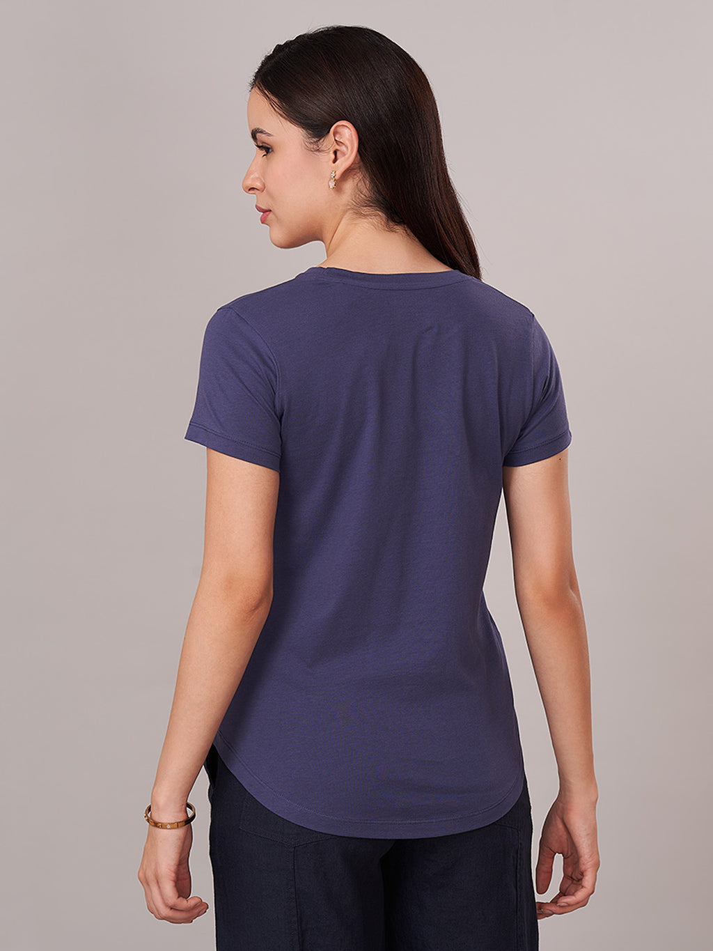 Women's 100% Cotton Regular Fit Tshirt Blue