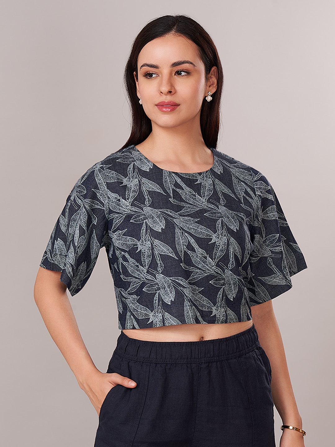 Women's 100% Cotton  Regular Fit Blouse Blue