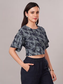 Women's 100% Cotton  Regular Fit Blouse Blue