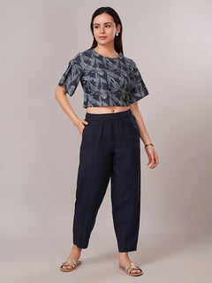 Women's 100% Cotton  Regular Fit Blouse Blue