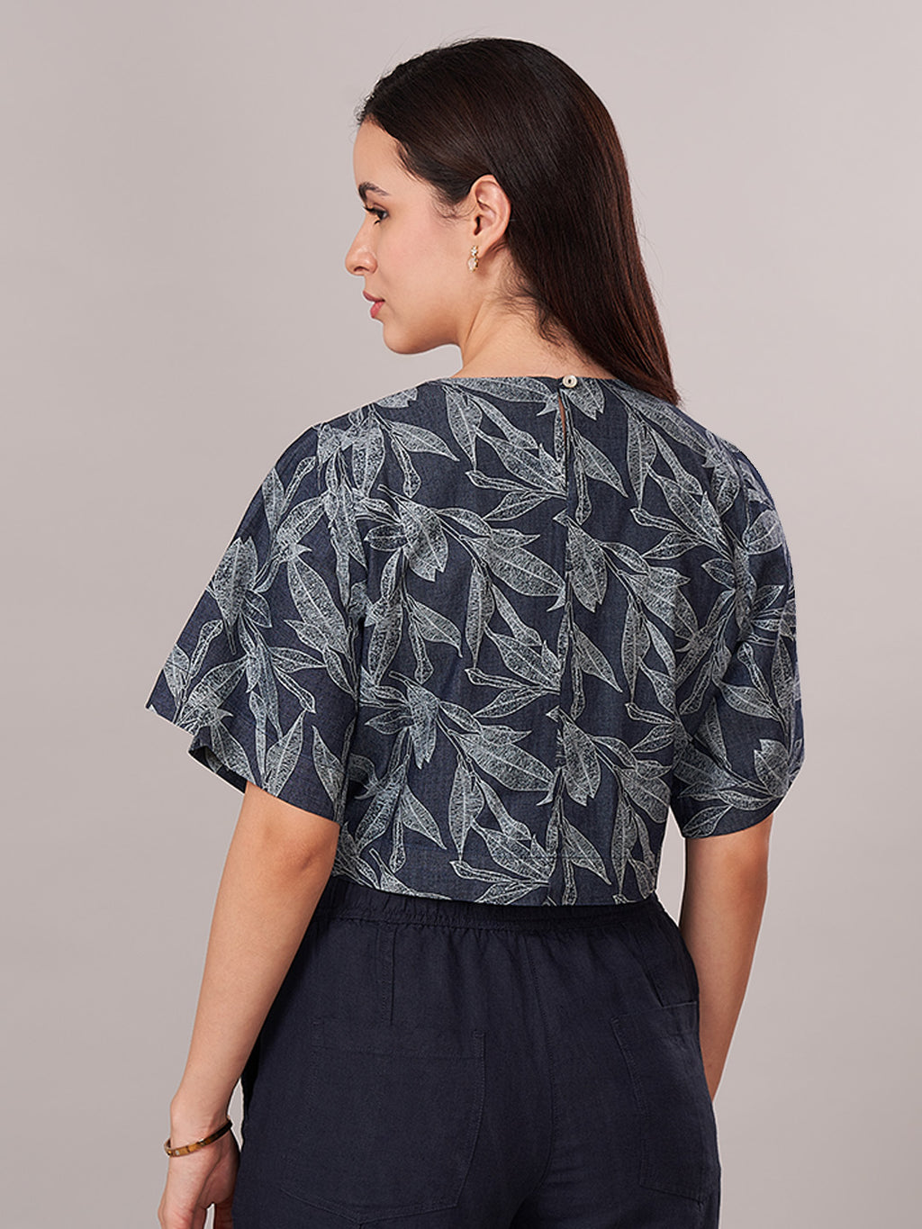 Women's 100% Cotton  Regular Fit Blouse Blue