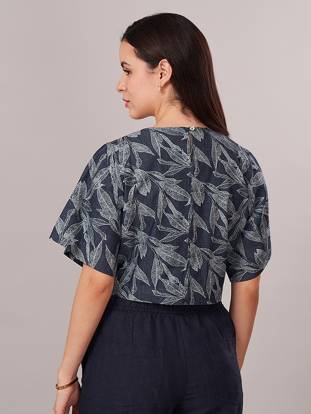 Women's 100% Cotton  Regular Fit Blouse Blue