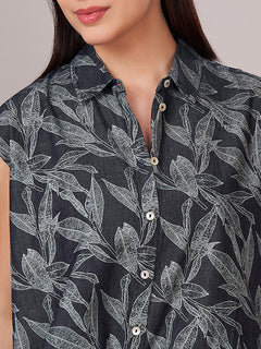 Women's 100% Cotton  Regular Fit Blouse Blue