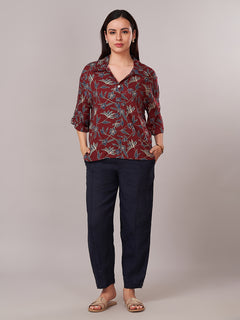Women's 100% Viscose Regular Fit Blouse Maroon