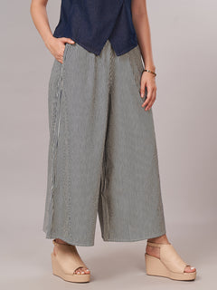 Women's Cotton Lycra Regular Fit Culotte Indigo