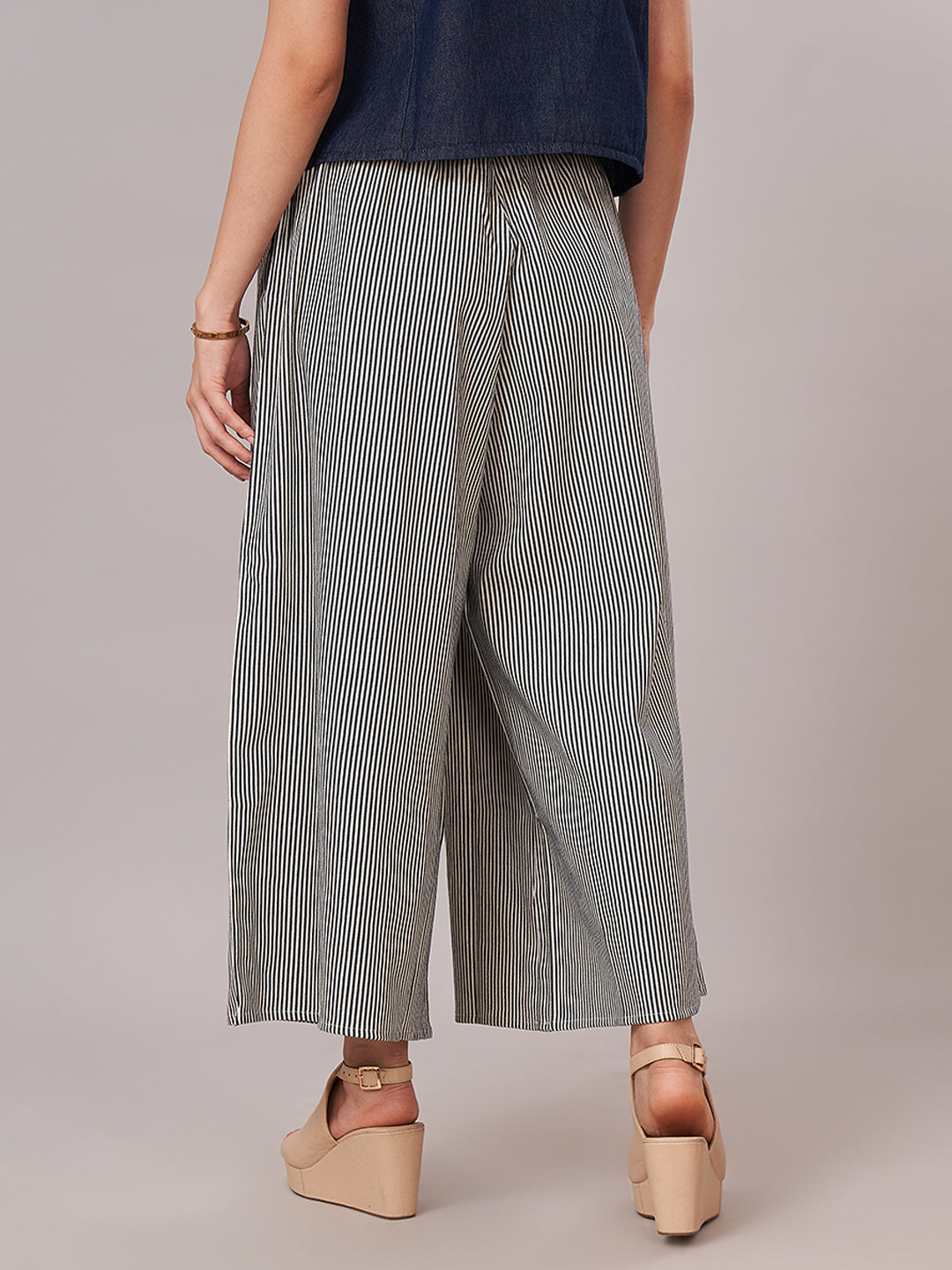 Women's Cotton Lycra Regular Fit Culotte Indigo