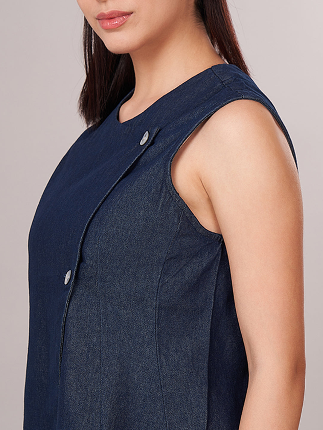 Women's 100% Cotton  Regular Fit Blouse Denim