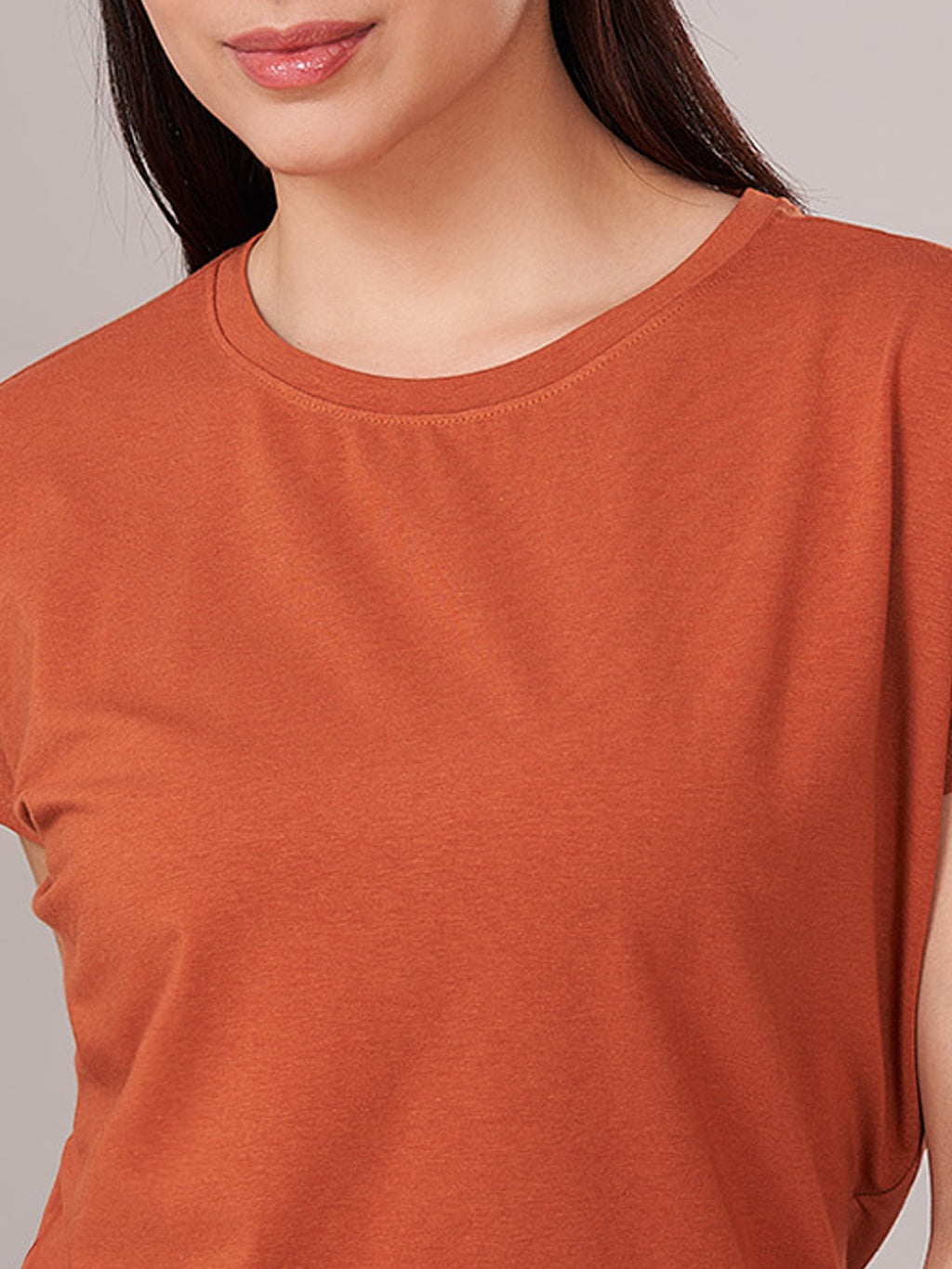 Women's Bamboo Regular Fit Tshirt Rust