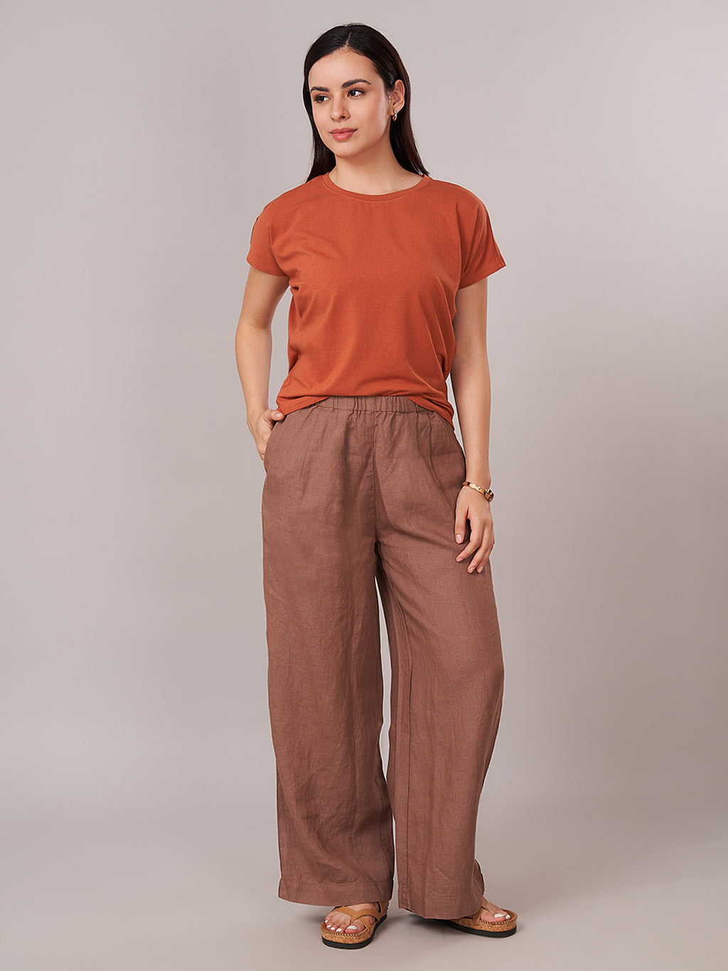 Women's Bamboo Regular Fit Tshirt Rust