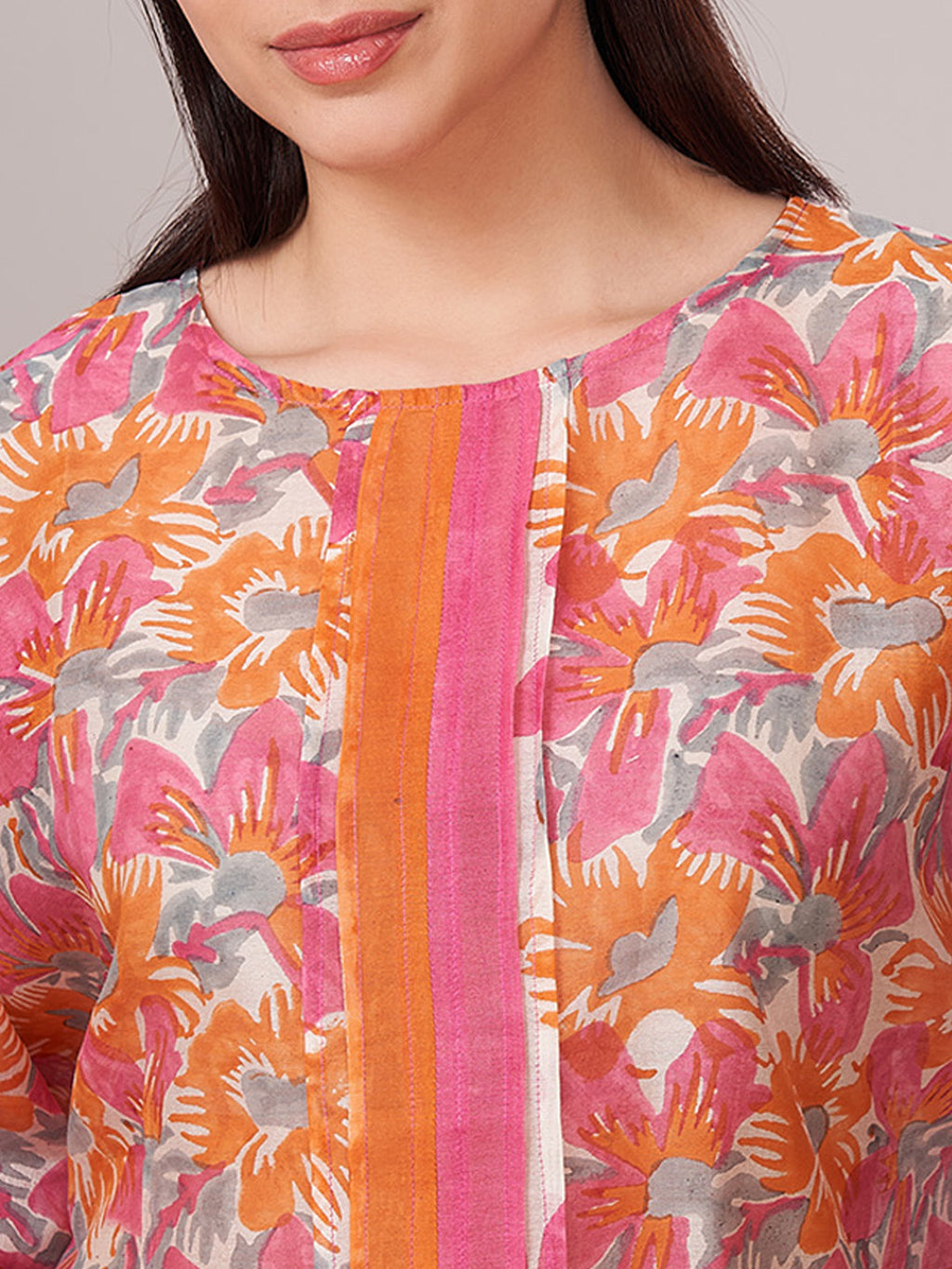 Women's Cotton Silk Boxy Fit Blouse Pink