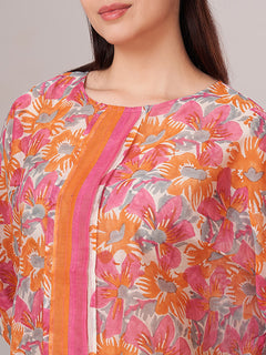Women's Cotton Silk Boxy Fit Blouse Pink