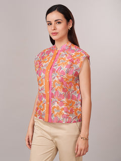 Women's Cotton Silk Regular Fit Blouse Pink