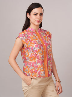 Women's Cotton Silk Regular Fit Blouse Pink