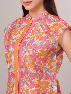 Women's Cotton Silk Regular Fit Blouse Pink