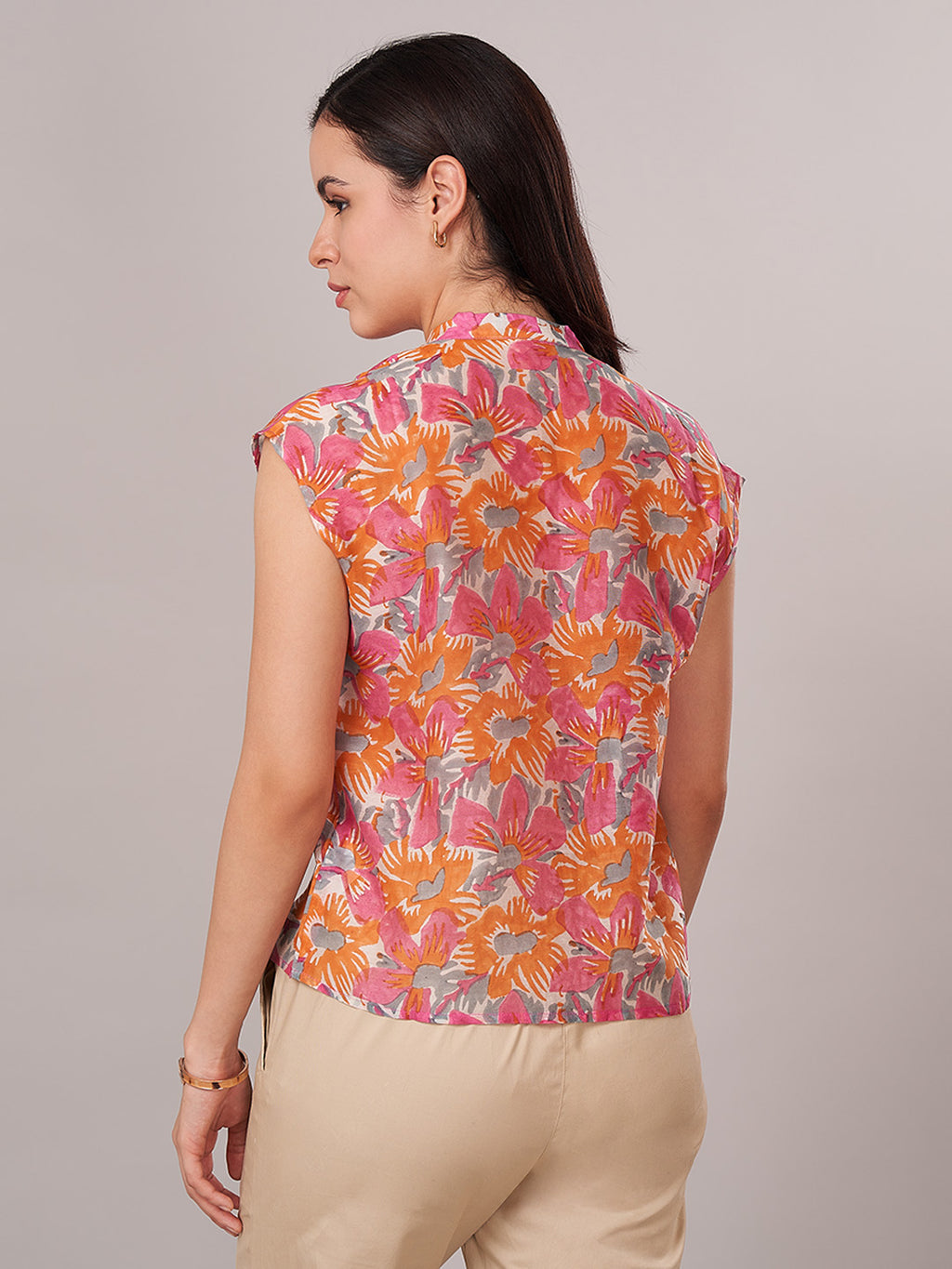 Women's Cotton Silk Regular Fit Blouse Pink