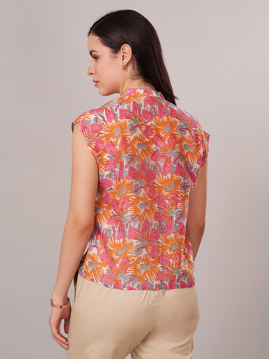 Women's Cotton Silk Regular Fit Blouse Pink
