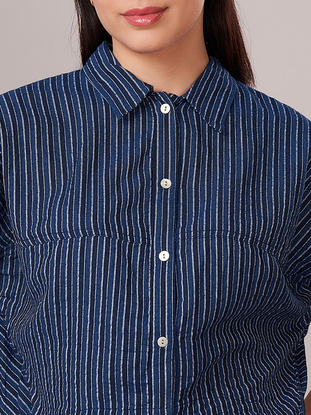 Women's 100% Cotton  Relax Fit Blouse Denim