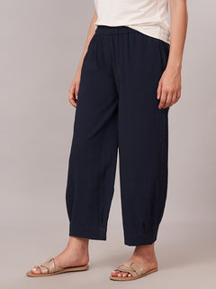 Women's 100% Cotton Regular Fit Pant Navy