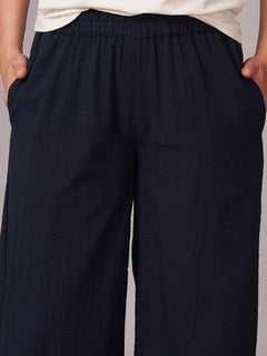 Women's 100% Cotton Regular Fit Pant Navy