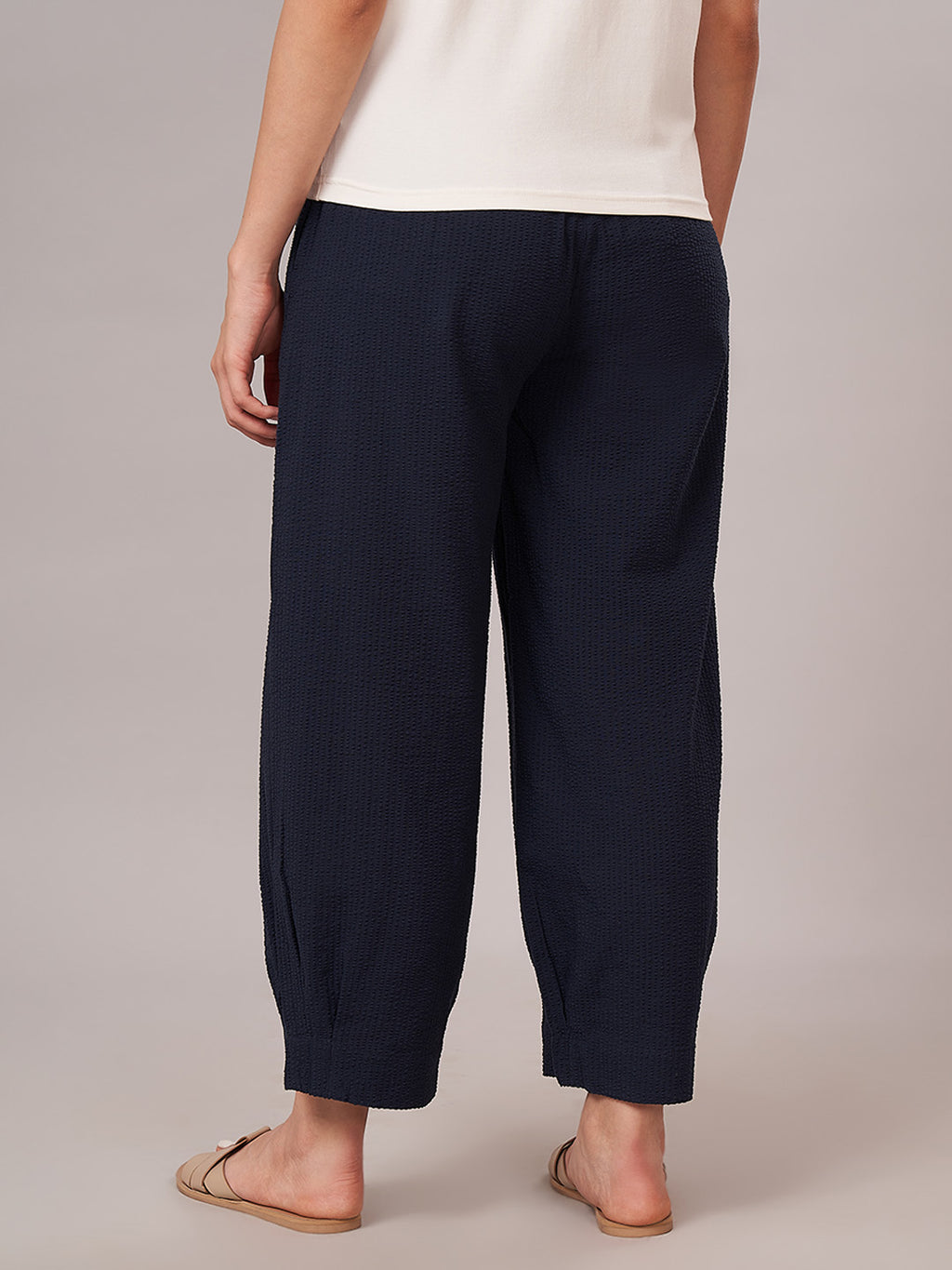 Women's 100% Cotton Regular Fit Pant Navy