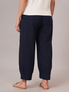 Women's 100% Cotton Regular Fit Pant Navy