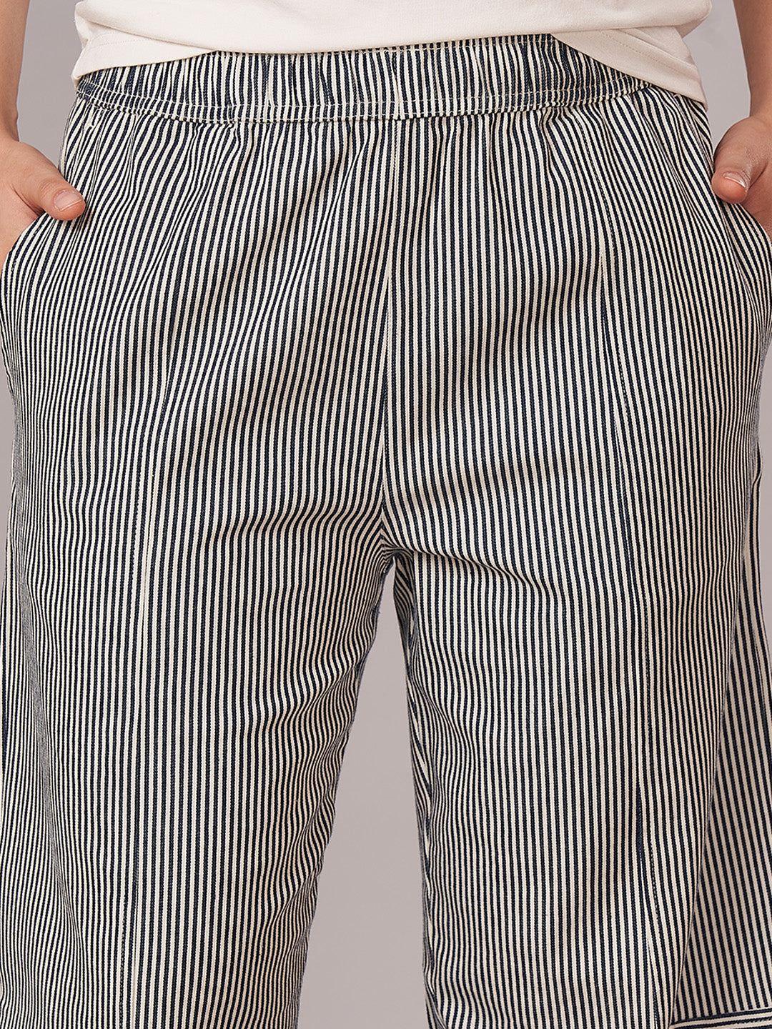 Women's Cotton Lycra Barrel Leg Pant Indigo