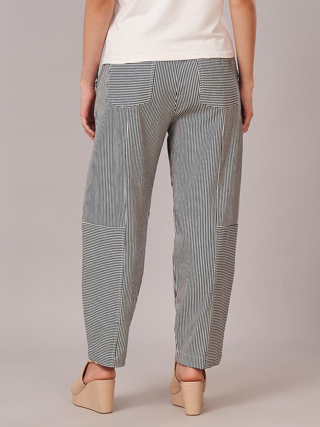 Women's Cotton Lycra Barrel Leg Pant Indigo