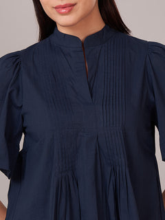 Women's 100% Cotton Regular Fit Blouse Navy