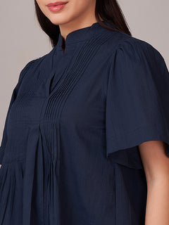 Women's 100% Cotton Regular Fit Blouse Navy