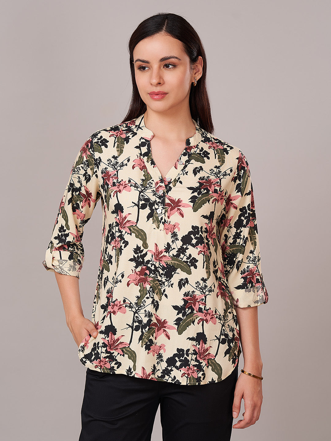 Women's 100% Viscose Regular Fit Blouse Multi