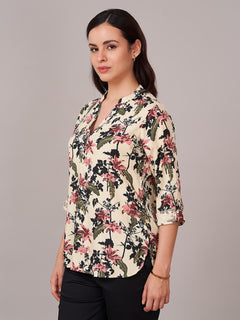 Women's 100% Viscose Regular Fit Blouse Multi