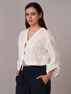 Women's 100% Cotton Regular Fit Blouse White