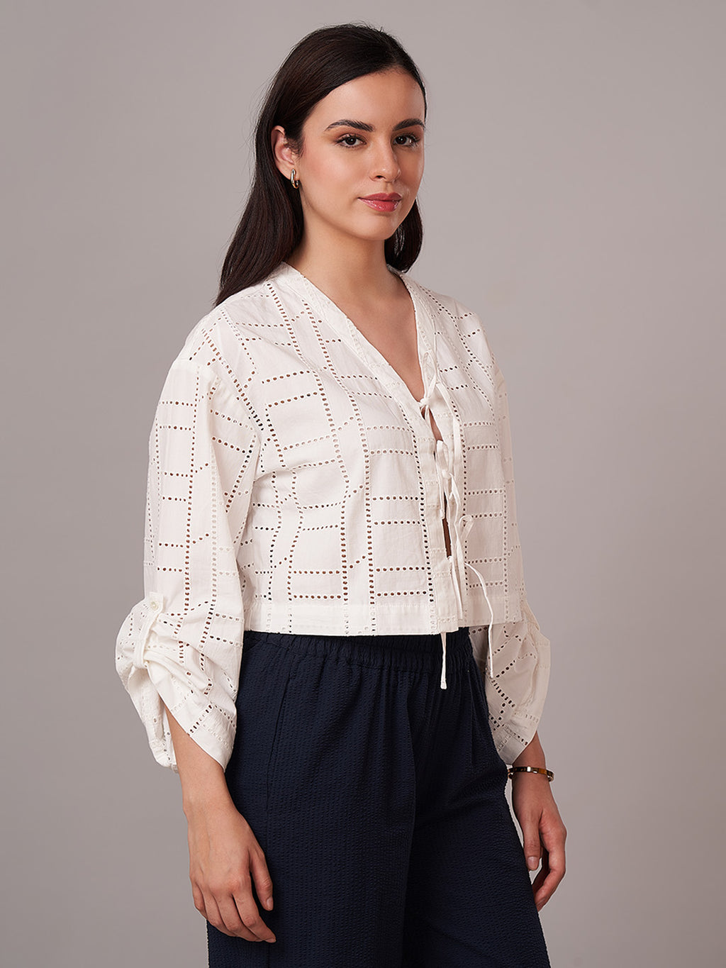 Women's 100% Cotton Regular Fit Blouse White