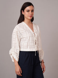 Women's 100% Cotton Regular Fit Blouse White