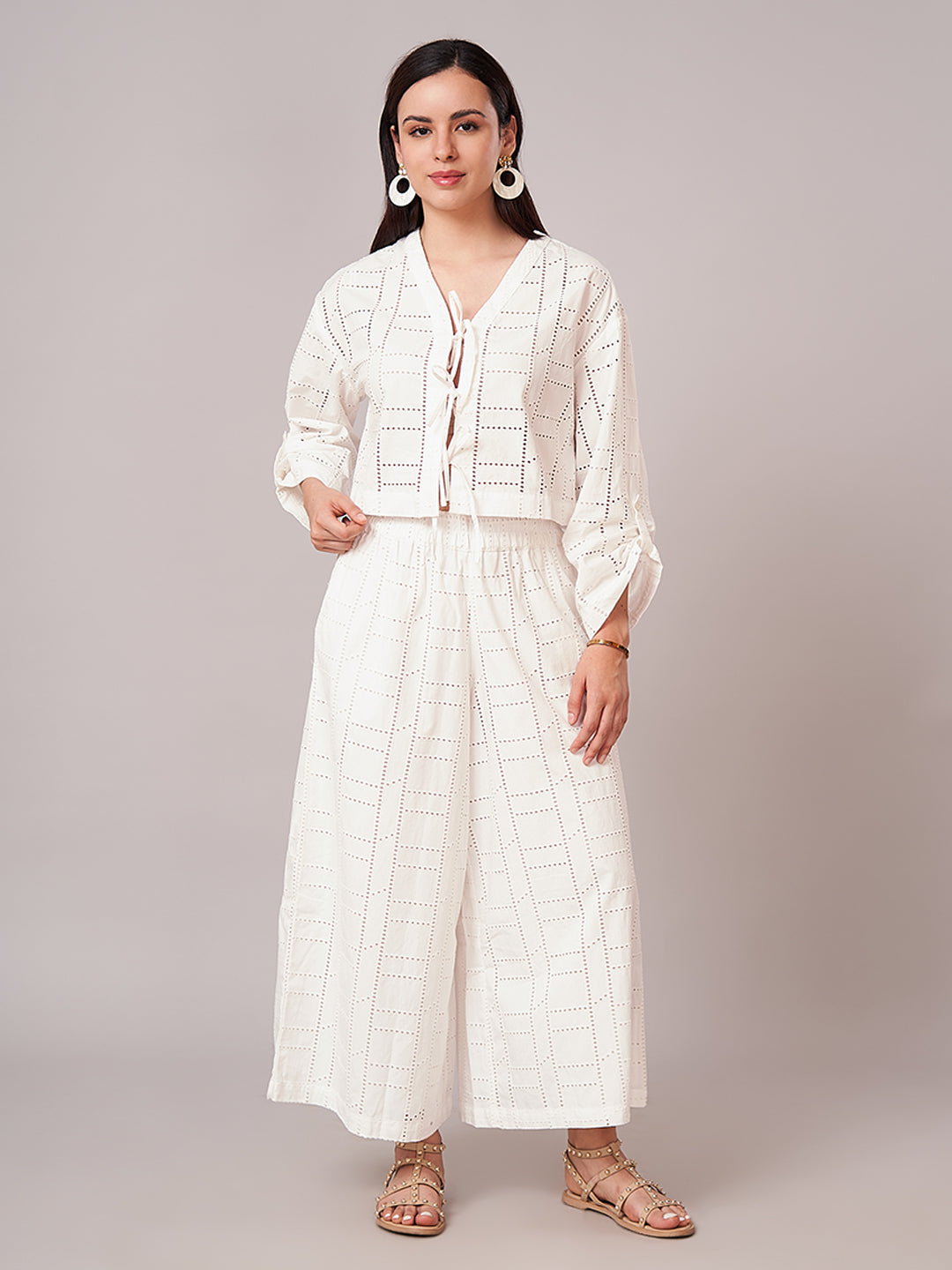 Women's 100% Cotton Regular Fit Culotte White