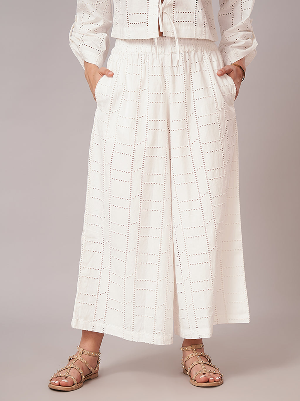 Women's 100% Cotton Regular Fit Culotte White
