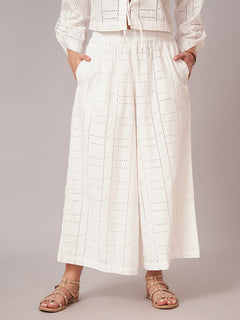 Women's 100% Cotton Regular Fit Culotte White
