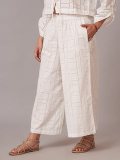 Women's 100% Cotton Regular Fit Culotte White