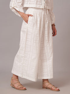 Women's 100% Cotton Regular Fit Culotte White