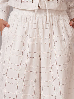 Women's 100% Cotton Regular Fit Culotte White