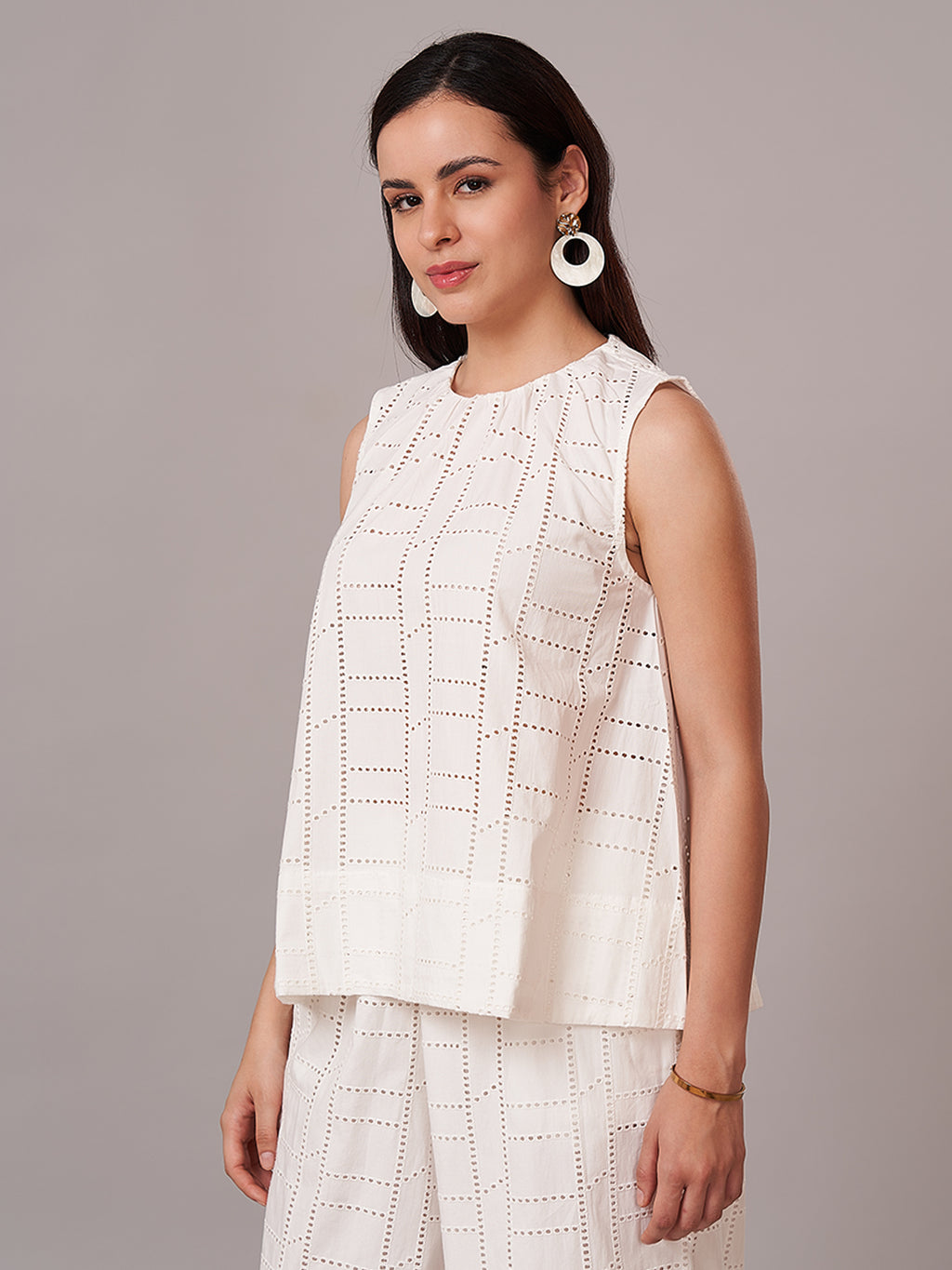 Women's 100% Cotton Regular Fit Blouse White