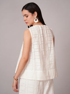 Women's 100% Cotton Regular Fit Blouse White