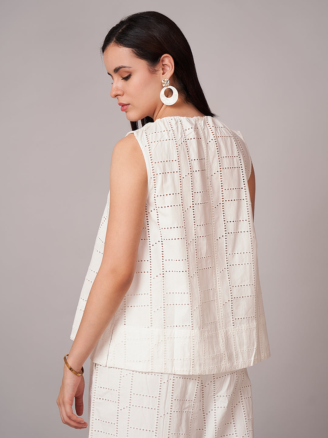 Women's 100% Cotton Regular Fit Blouse White