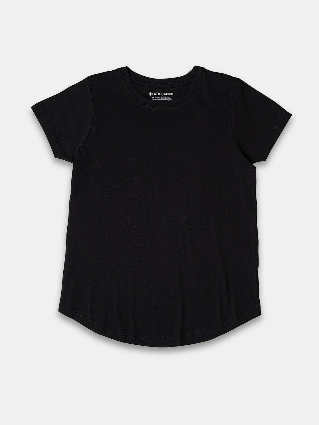 Women's 100% Cotton Regular Fit Tshirt Black