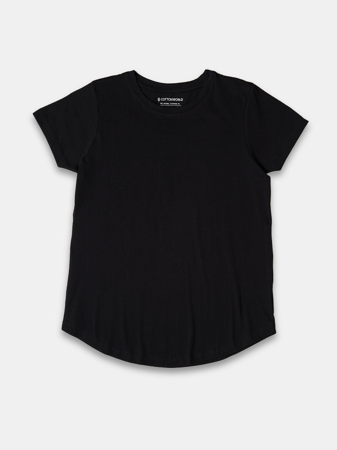 Women's 100% Cotton Regular Fit Tshirt Black